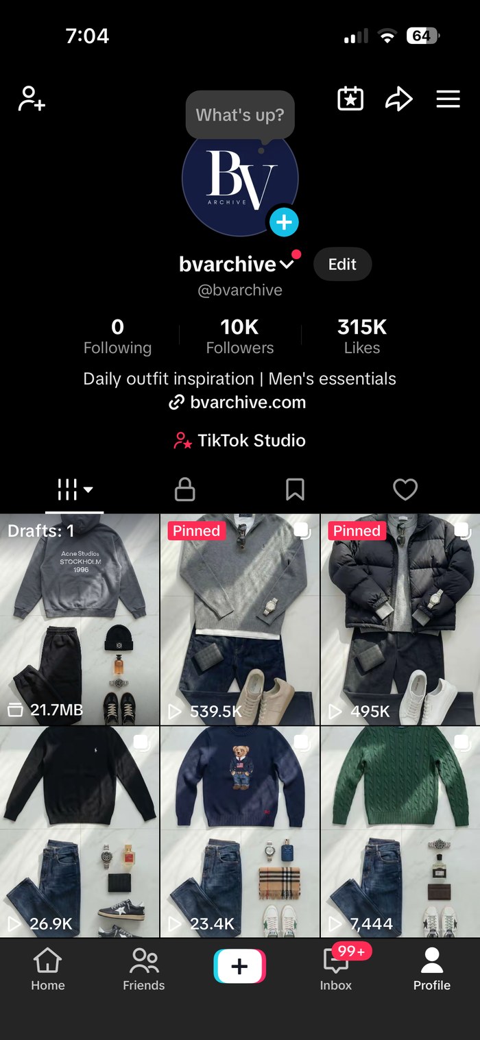 Real TikTok profile screenshot showing 10K followers on day forty-six